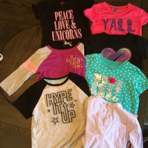 Lot of girls shirts. 7 shirts in all. Gently used